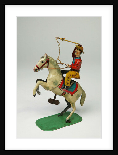 Clockwork toy horse and cowboy by Keim & Co.