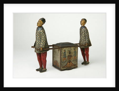 Clockwork toy of two labourer carrying a tea-chest by Ernst Paul Lehmann