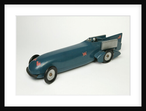 Clockwork toy racing car by Kingsbury Manufacturing Co