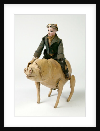 Clockwork toy pig with rider by Unknown