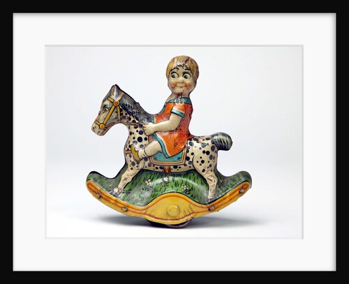 Mechanical rocking horse with girl rider by Georg Levy