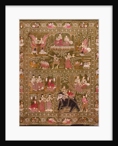 Hanging showing scenes from Jafkata stories. Burma, late 19th century by Unknown