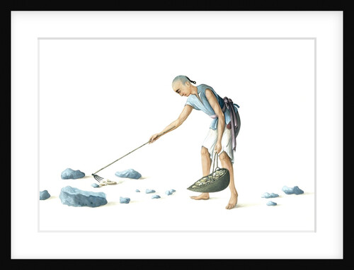 Man collecting dung by Unknown