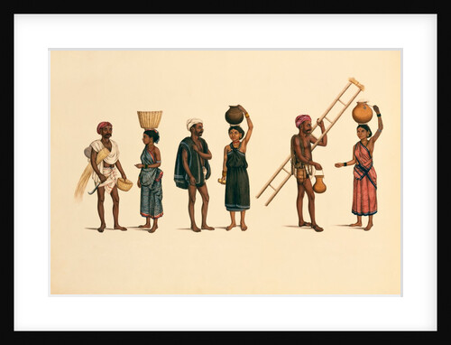 A toddy-tapper, a buttermilk-seller and a basket-weaver each with their wives by Unknown
