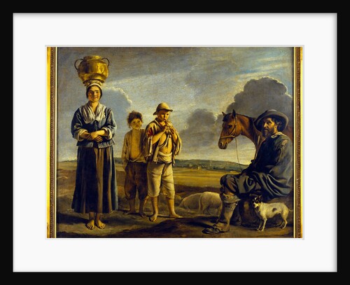 La Halte du Cavalier or Landscape with Figures by Louis Le Nain