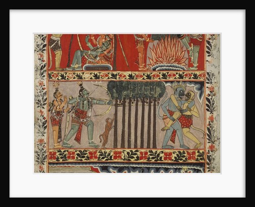 Rama Shooting an Arrow Through Tree, a scene from The Ramayana. Murshidabad, India, early 19th century by Anonymous
