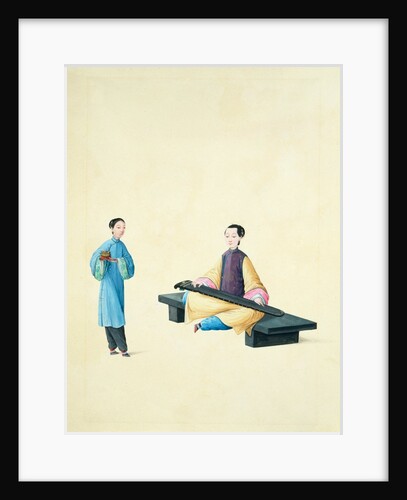 A Woman Playing a Lute or Qin by Unknown