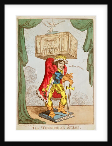 Caricature of Edmund Kean as The Theatrical Atlas by George Cruikshank