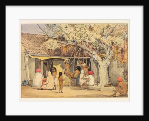 Children swinging in Sudder bazaar by William Carpenter