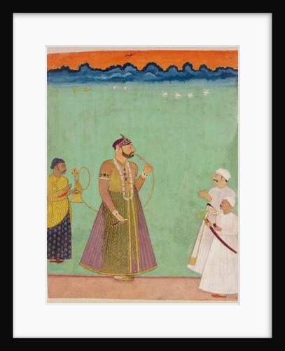 Aristu Jah of Hyderabad smoking a hookah. Hyderabad, India, 19th century by Unknown
