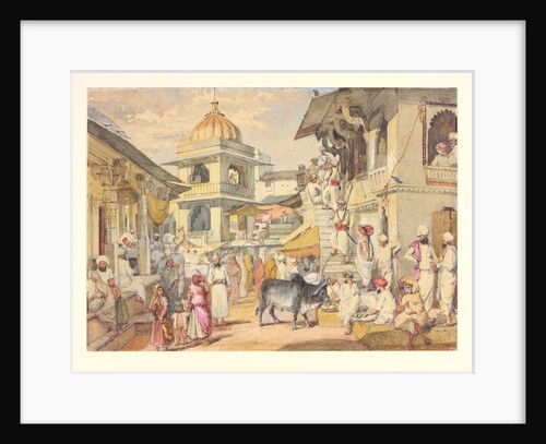 Guard house in the bazaar at Udaipur by William Carpenter
