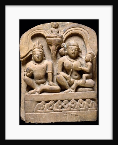 Jain family group. Northern India, 9th-10th century. by Unknown