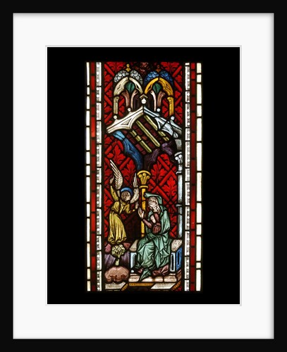 Panel of stained glass depicting The Annunciation to Saint Anne by Unknown