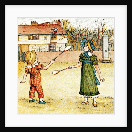 Playing badminton by Kate Greenaway