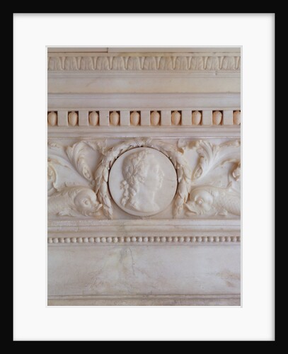 George III portrait medallion carved on a chimney by William Chambers