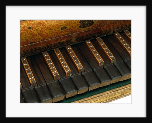 Virginal, detail of keyboard. Italy, late 16th century by Giovanni Baffo