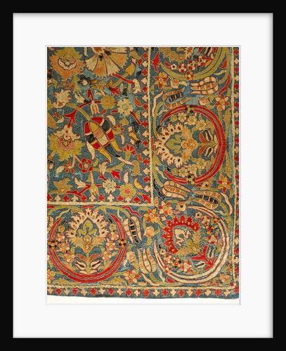 Embroidered silk cover by Unknown