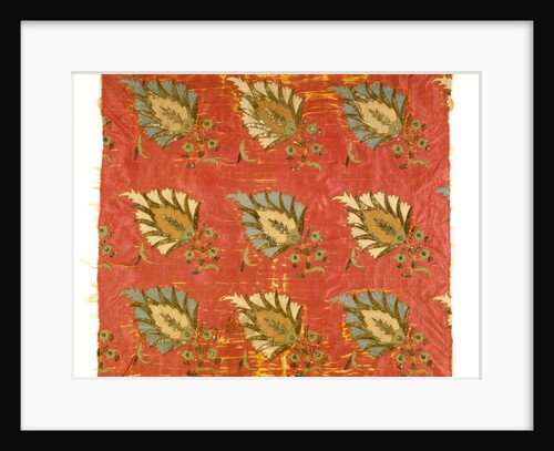 Part of a silk embroidered cover by Unknown