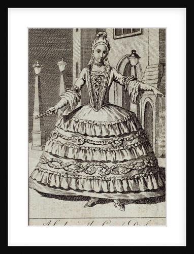 A lady in the court dress of the year 1770. England, late 18th century by Unknown