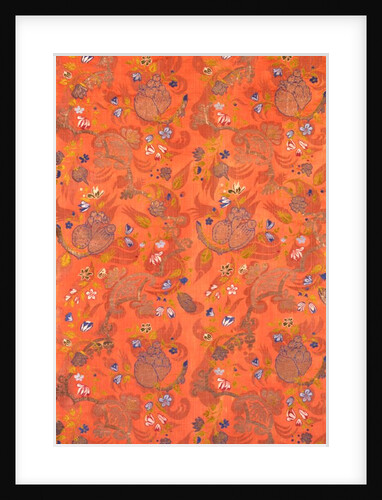 Dress fabric with floral and fruit motifs by Unknown