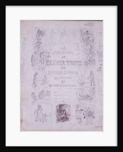 Draft Title Page for The Adventures of Oliver Twist by George Cruikshank