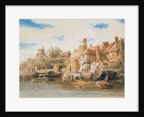 Fishermen's Houses by the Thames at Lambeth by William Henry Pyne