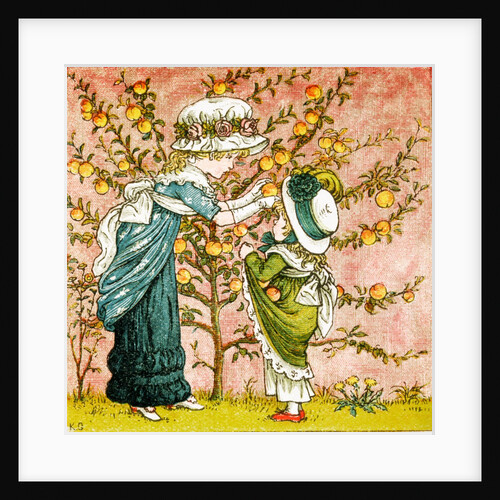 Two girls picking apples by Kate Greenaway
