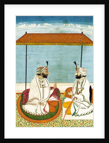 Two Sikh noblemen in conversation. Punjab, India, mid-19th century by Unknown