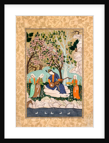 Prince playing a long-necked lute. Hyderabad, India, mid-18th century by Unknown