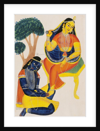 Krishna Kneeling at Rada's Feet. Calcutta, India, 1880. by Unknown