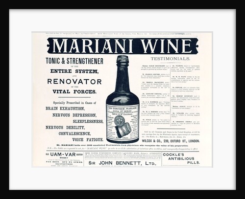 Advertisement for Mariani Tonic Wine by Anonymous