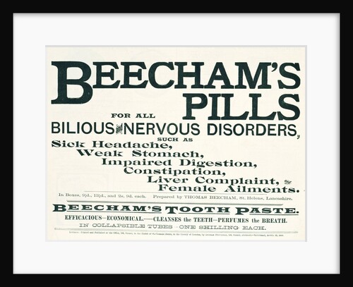 Advertisement for Beecham's Pills by Anonymous
