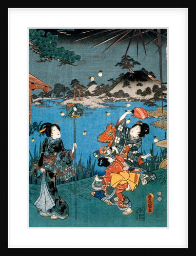 Firefly hunting by Utagawa Kunisada