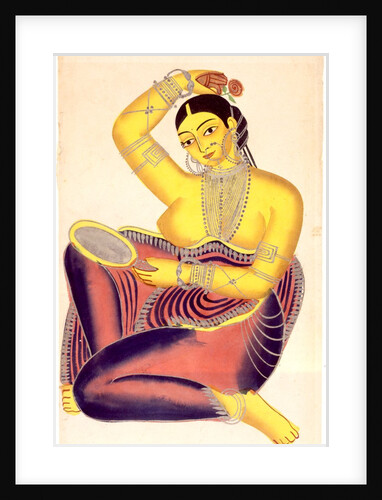 Courtesan with rose and mirror by Anonymous