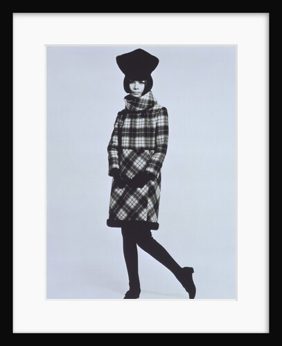 Hiroko in a Pierre Cardin coat and hat by John French