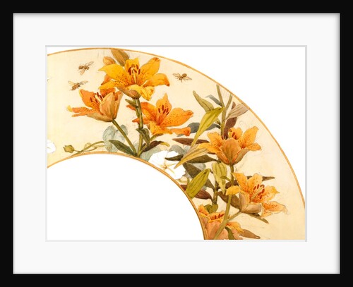 Floral fan design, detail by Charlotte Home Spiers