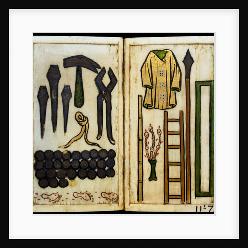 The Instruments of Torture, from a Devotional Booklet. Germany, mid-14th century by Anonymous
