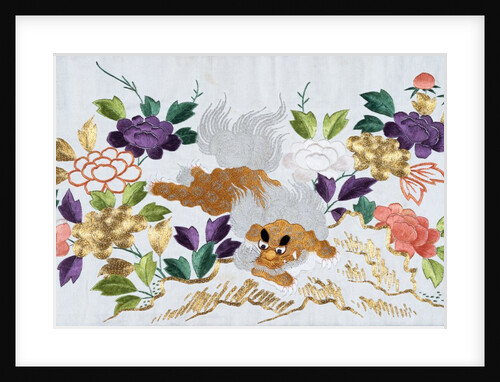 Shishi Amongst Peonies, detail. Japan, mid-19th century by Unknown