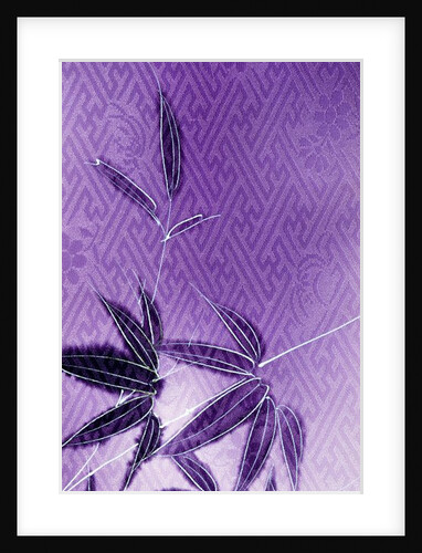 Textile of bamboo leaves on a geometric pattern. Japan, 1930s by Unknown