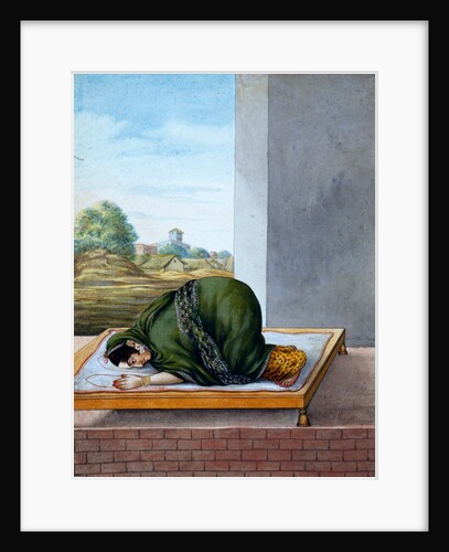 A muslim woman worshipping. Lucknow, India, early 19th century by Unknown