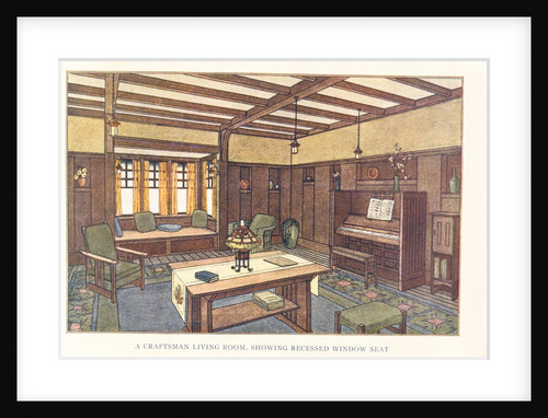 A Craftsman Living Room, Showing Recessed Window Seat by Anonymous