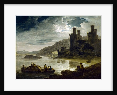 Conway Castle at Night by Julius Caesar Ibbetson(the elder)
