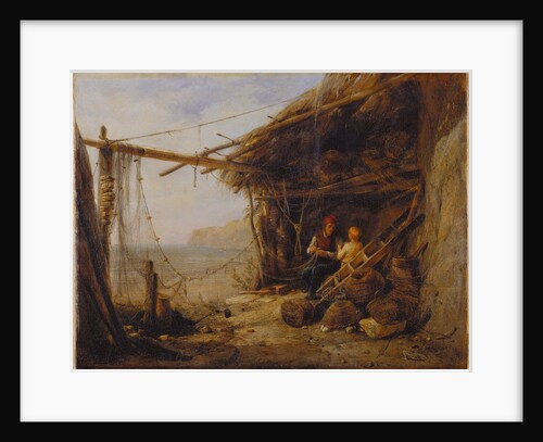 Mending The Bait Nets, Shanklin by Edward William Cooke