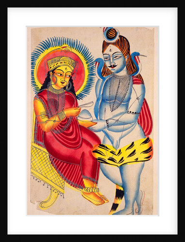 Annapuna seated, giving rice to Shiva by Unknown