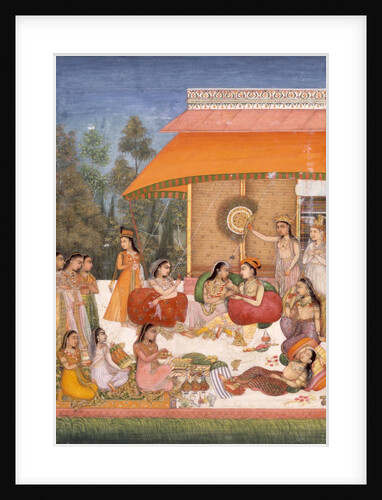 Ladies feasting and drinking wine by Unknown