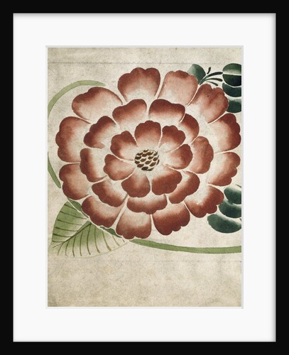 Formal flower on leaf ground by William Frend De Morgan