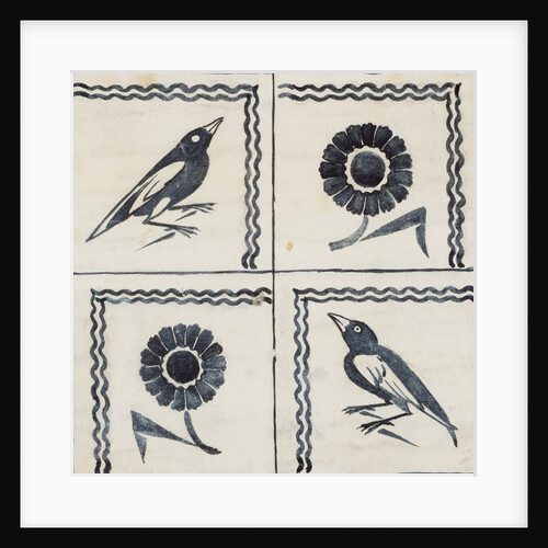 Crows and formal flowers by William Frend De Morgan