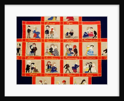 Quilt depicting a love story by Anonymous