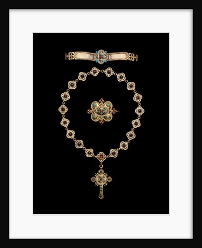 Headband, brooch and necklace with pendant cross by Augustus Welby Northmore Pugin