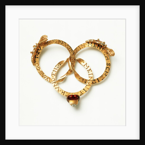 Marriage gimmel ring opened to show each ring by Anonymous